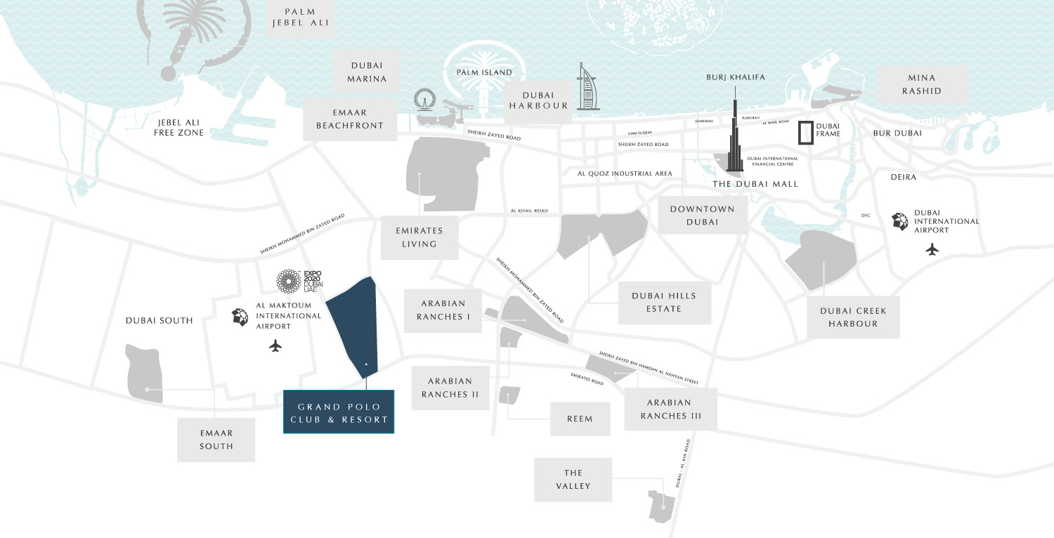 Map of Grand Polo Club and Resort and its surroundings