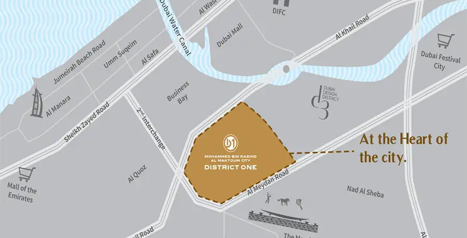 Map of District One and its surroundings