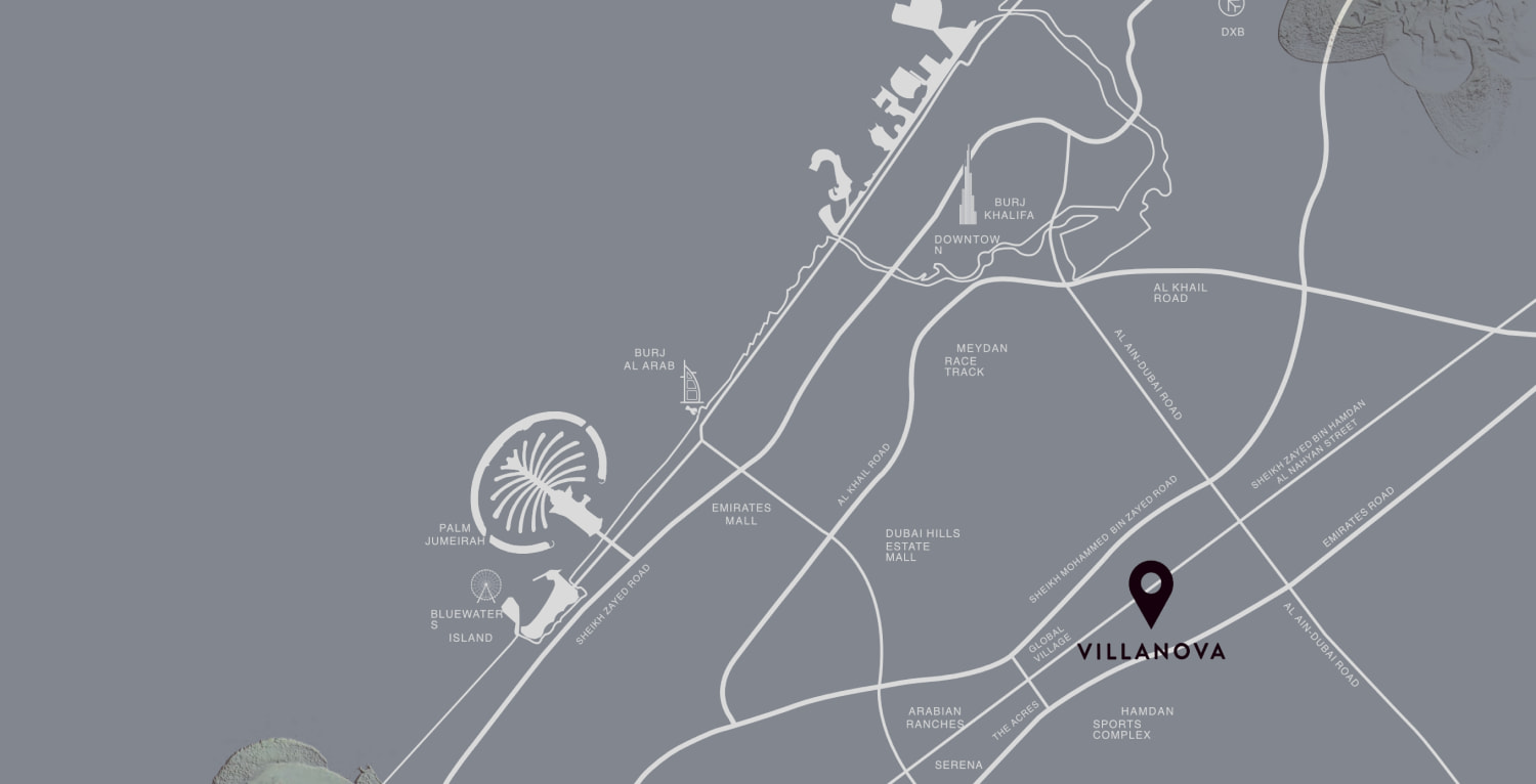 Map of Villanova and its surroundings