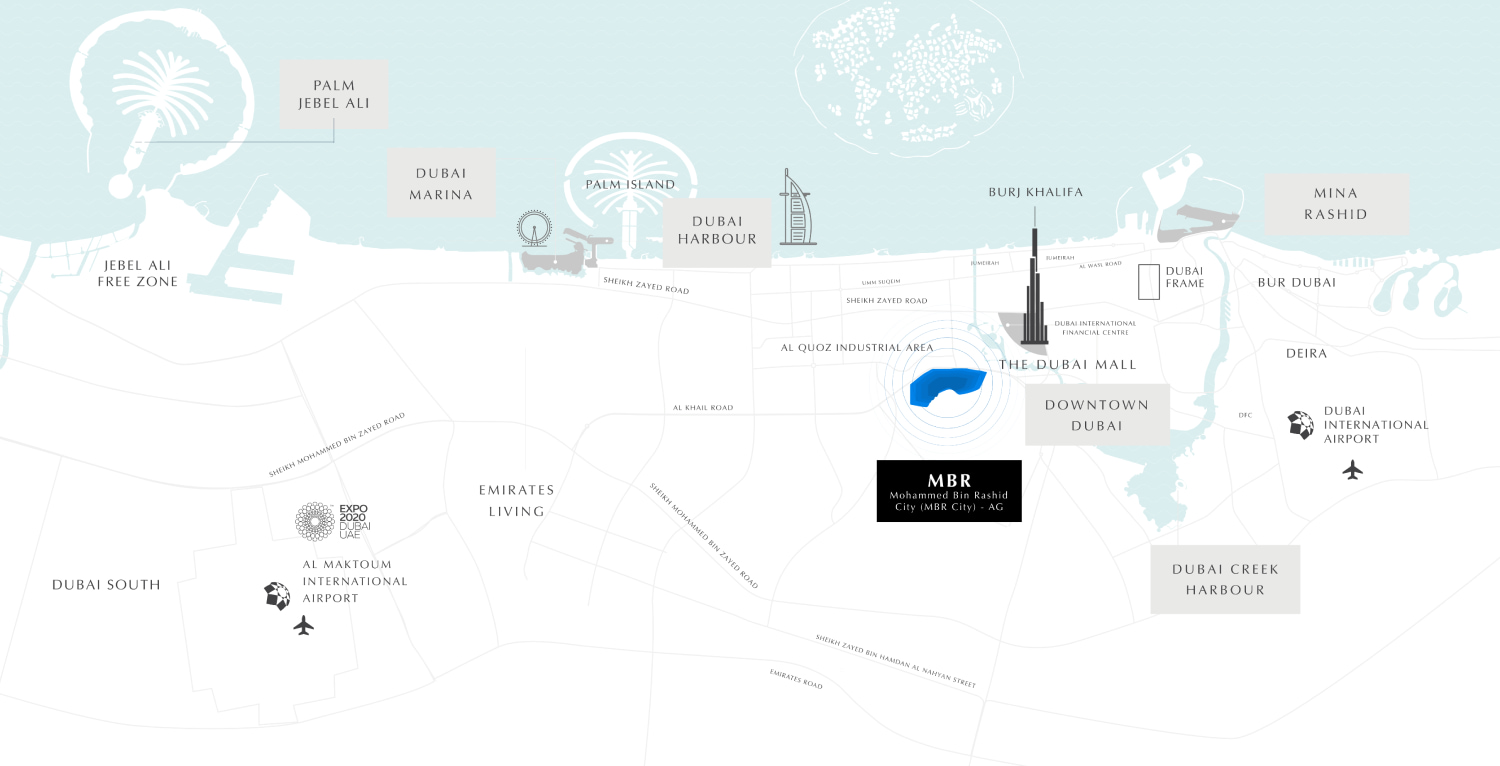 Map of MBR City and its surroundings