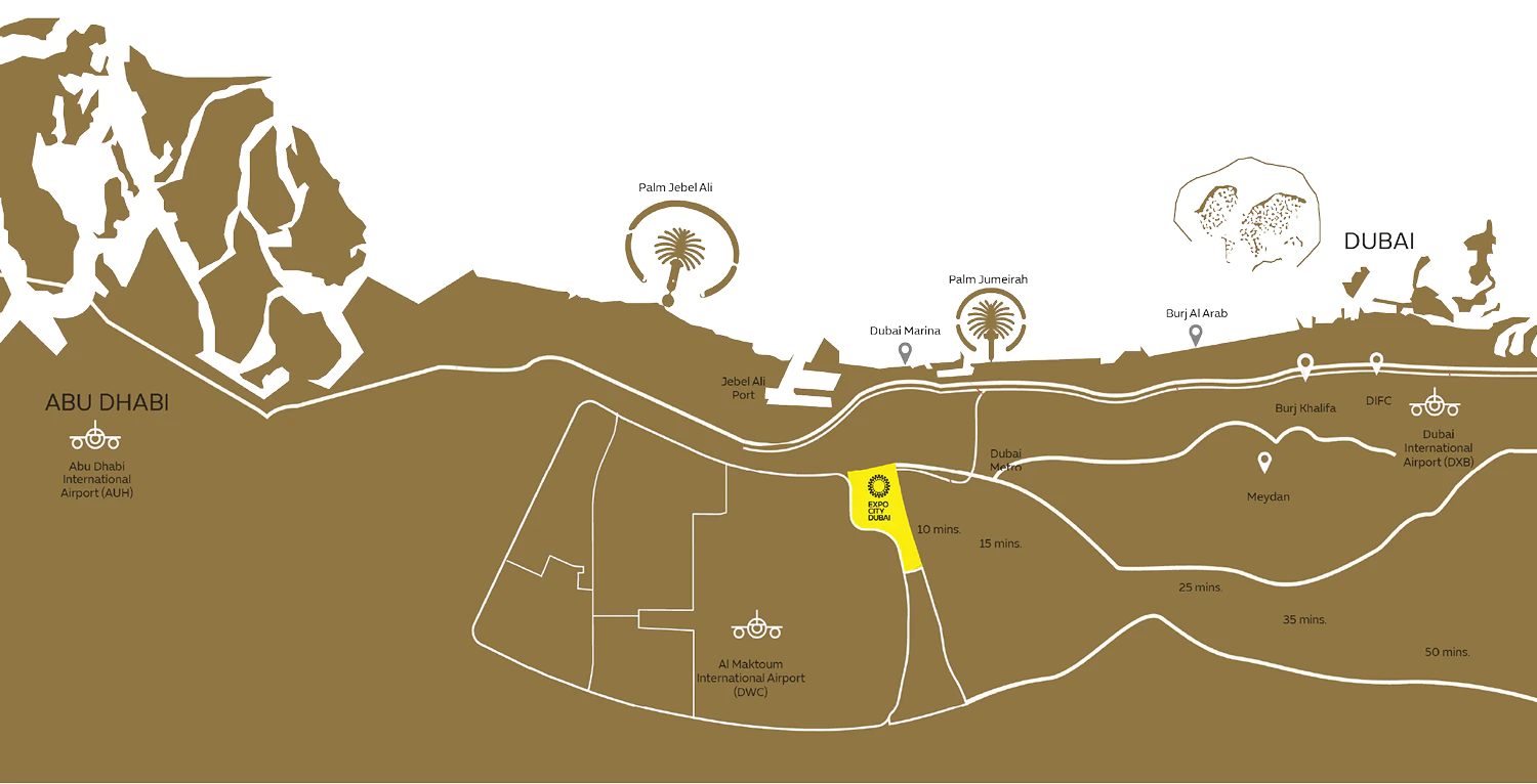 Map of Expo City and its surroundings