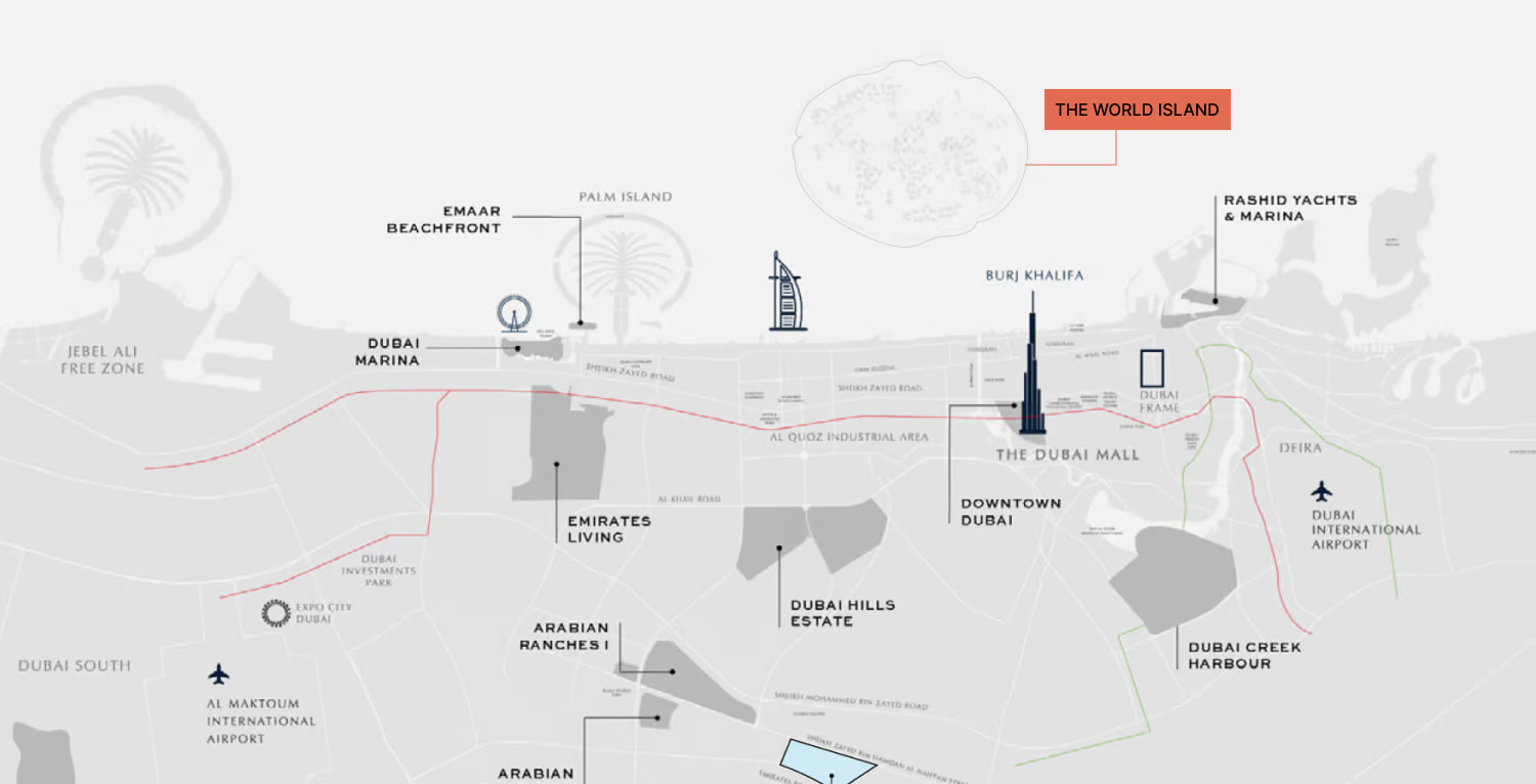 Map of Dubai Studio City and its surroundings