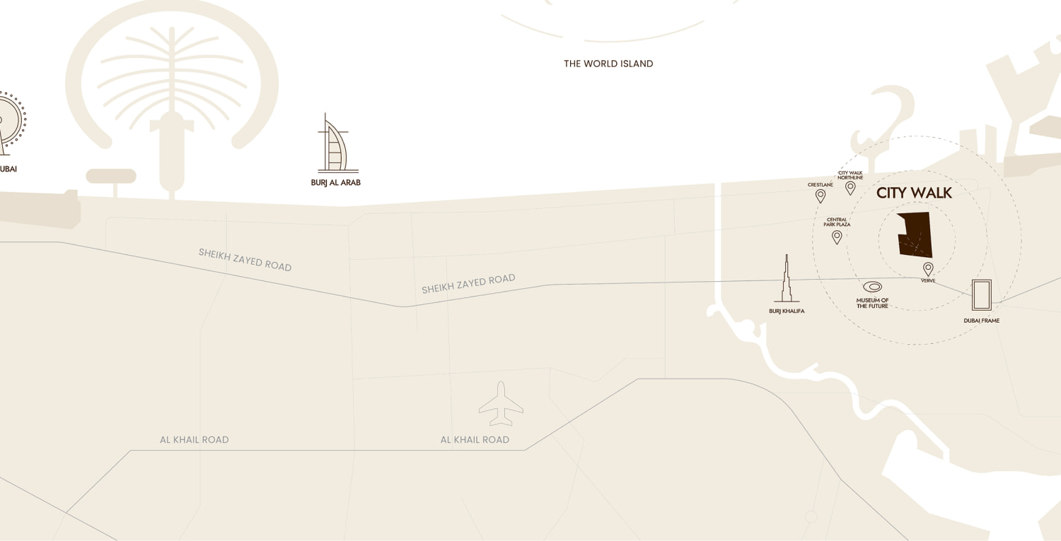 Map of City Walk and its surroundings