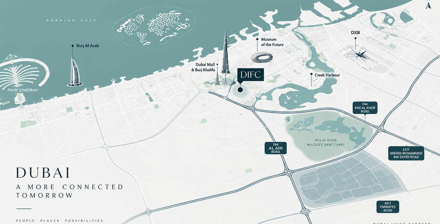 Map of DIFC and its surroundings