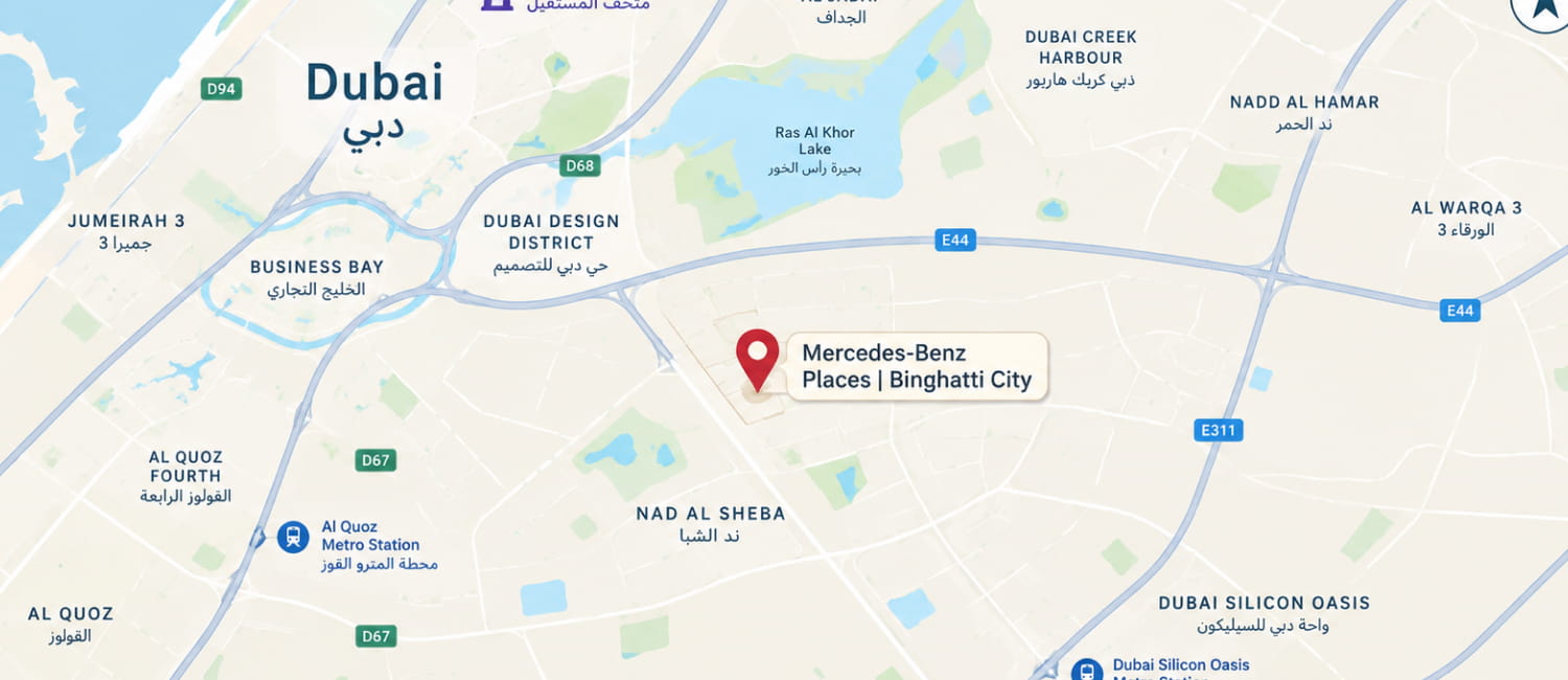Map showing the location of Vision Iconic in Nad Al Sheba