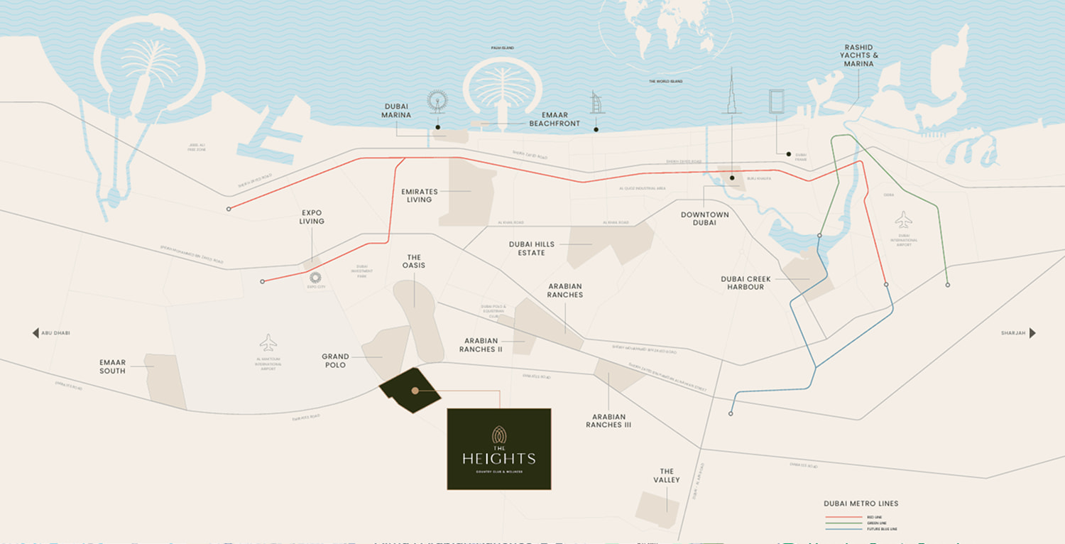 Map of The Heights Country Club and its surroundings