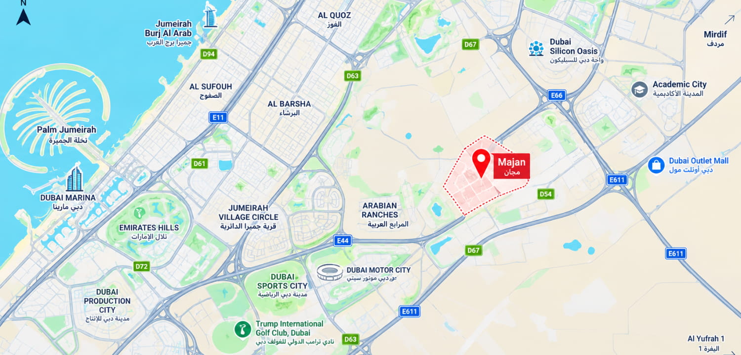 Map of Majan and its surroundings