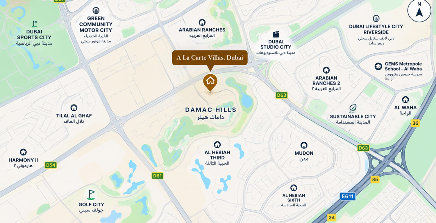 Map of A La Carte Villas and its surroundings